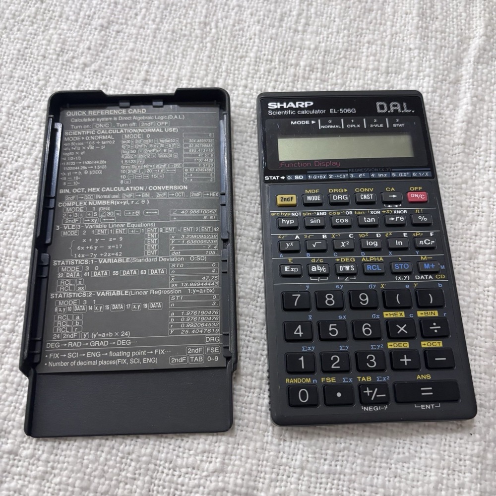 Sharp EL-506G Scientific Calculator with Function Display and Manual Case